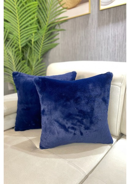 Tavşan Peluş Kırlent Kılıfı - Lacivert ( 1 Adet )