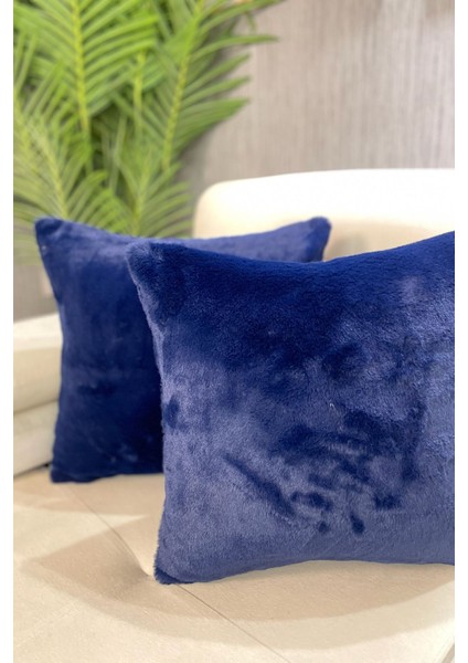 Tavşan Peluş Kırlent Kılıfı - Lacivert ( 1 Adet )