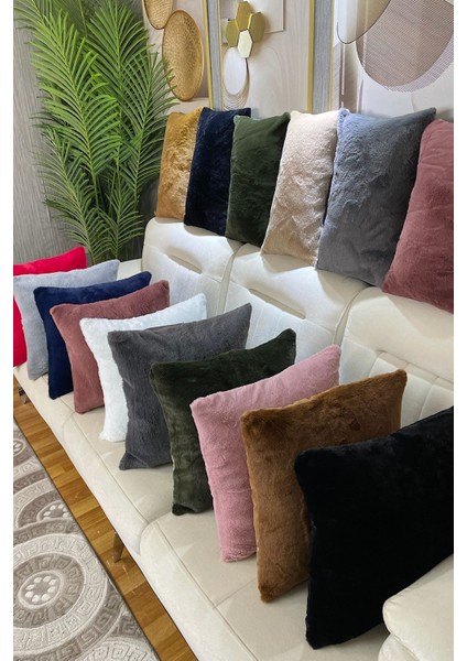 Tavşan Peluş Kırlent Kılıfı - Lacivert ( 1 Adet )