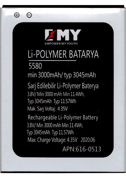 Vestel Venus V3 5580 Uyumlu Batarya