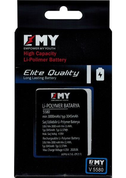 Vestel Venus V3 5580 Uyumlu Batarya modelleri