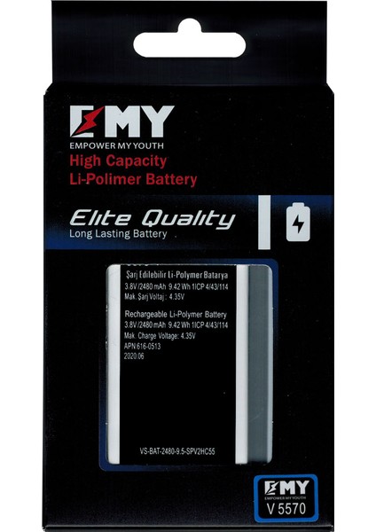 Vestel Venus V3 5570 Uyumlu Emy Batarya modelleri