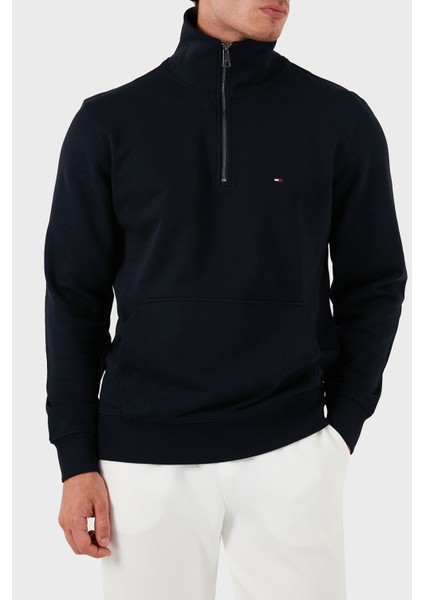 Pamuk Regular Fit Yarım Fermuarlı Dik Yaka Sweat Erkek Sweat MW0MW37238 Dw5