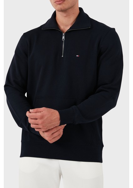 Tommy Hilfiger Pamuk Regular Fit Yarım Fermuarlı Dik Yaka Sweat Erkek Sweat MW0MW37238 Dw5