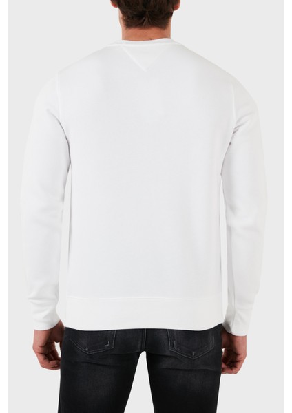 Logolu Pamuklu Regular Fit Bisiklet Yaka Sweat Erkek Sweat MW0MW35530 Ybr