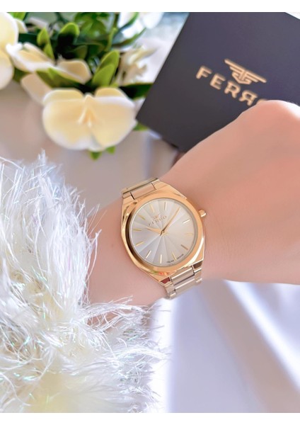 Çelik Kordon Iyon Kaplama Kasa 3 Atm Suya Dayanıklı Kadın Kol Saati+Bileklik EFL21470-B fiyatları