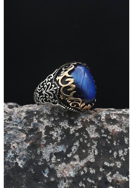 Gümüş Kaplangözü Taşlı 925 Ayar Gümüş Erkek Yüzüğü 901255 fiyatları