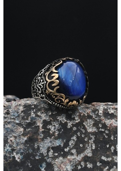 Gümüş Kaplangözü Taşlı 925 Ayar Gümüş Erkek Yüzüğü 901255 modelleri