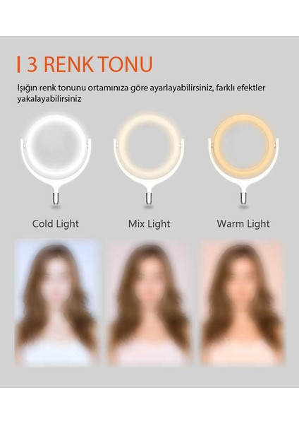 Ring Light Işık Halkası 360 Dönen Başlık 30 cm Işıklı Telefon Tutucu Dekoratif LED Aydınlatma indirimleri