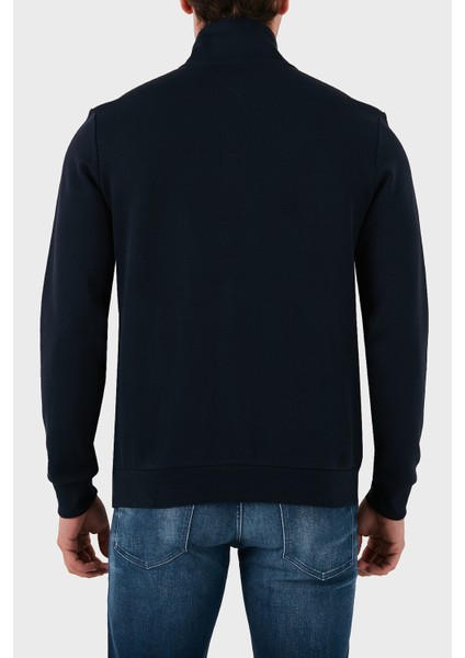 Pamuklu Regular Fit Yarım Fermuarlı Dik Yaka Sweat Erkek Sweat MW0MW36510 Dw5
