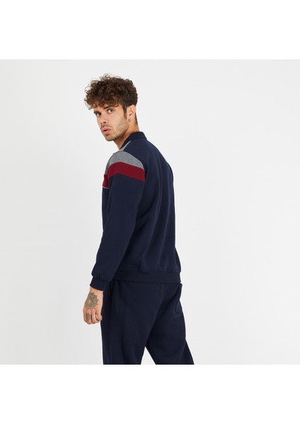 Erkek Yakalı Düğmeli - Polo Yaka Eşofman Üst Sweatshirt -