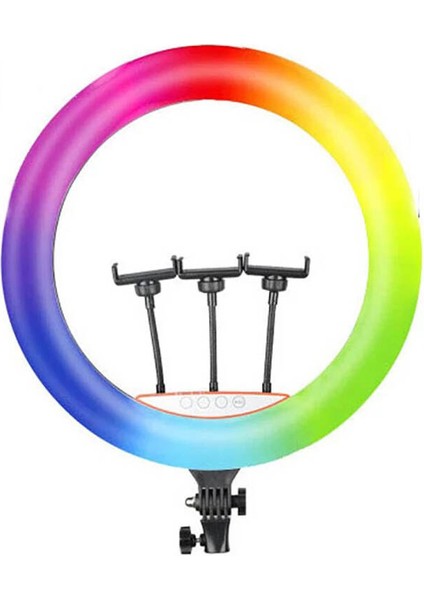 Ring Light Işık Halkası 45CM Rgb Geliştirilmiş High Color Canlı Yayın Reels 3 Lü Yayın Özellikli