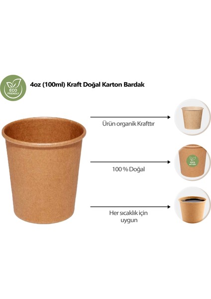 Yeni Seri 4 oz Karton Bardak 40 Adet