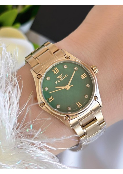 Çelik Kordon Iyon Kaplama Kasa 3 Atm Suya Dayanıklı Kadın Kol Saati+Bileklik EFL40129-BY