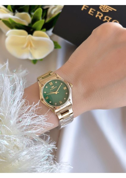 Çelik Kordon Iyon Kaplama Kasa 3 Atm Suya Dayanıklı Kadın Kol Saati+Bileklik EFL40129-BY fiyatları