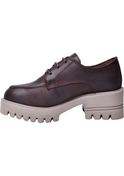 D24KA-3085 Kahve Kadın Deri Ayakkabı modelleri