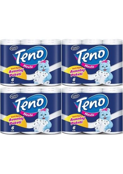 Ultra Kağıt Havlu Çift Katlı 24 Lü Paket (4pk*6) (Avantaj Pk Serisi)