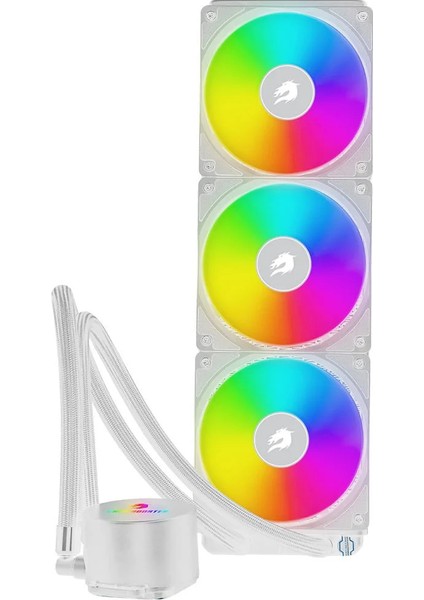 Gamebooster Tıtan 360W Rainbow Fanlı 360MM (Intel/am5) Serisi Uyumlu Sıvı Soğutma Sistemi (Beyaz)