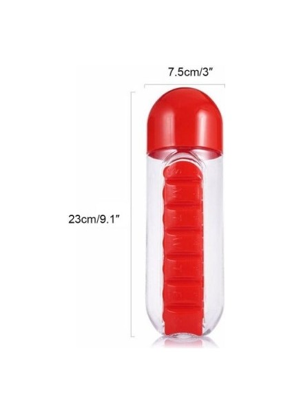 Su Matarası - 600 ml Su Matarası (Pilbox Çıkartılabilir)