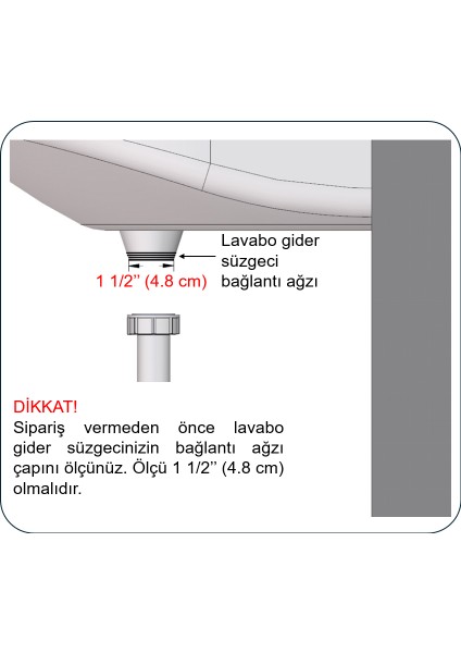 Koku Önleyici Lavabo ve Evye Sifonu 100/1, Çamaşır Bulaşık Makinesi Gideri Bağlanabilir, Koku Yapmaz, Kolay Uygulanır Mafsallı 50'lik Çıkış Borulu, 1 1/2'' Lavabo Süzgecine Uygun Bağlantılı