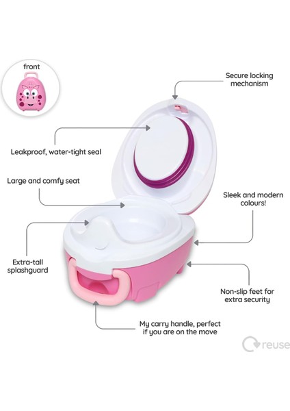 My Carry Potty-Pink Dragon-Pembe