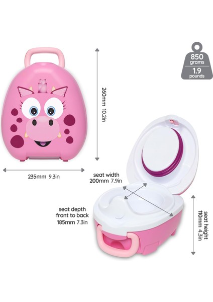 My Carry Potty-Pink Dragon-Pembe