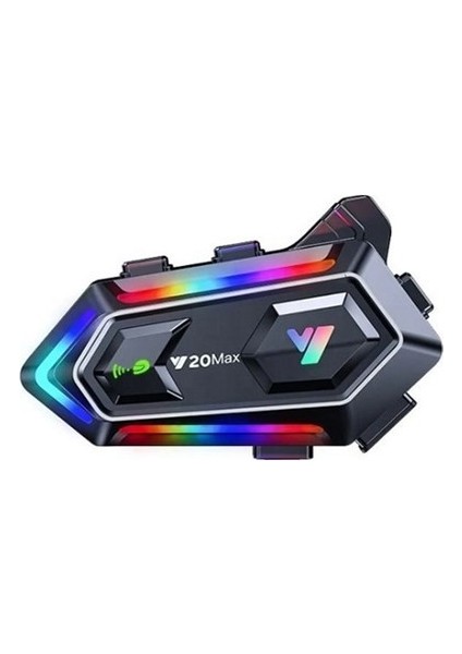 Y20 Max Bluetooth 5.3 Kask Interkom 2 Kişi 300 Metre Eşleşme Işıklı