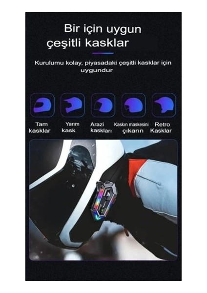 Y20 Max Bluetooth 5.3 Kask Interkom 2 Kişi 300 Metre Eşleşme Işıklı