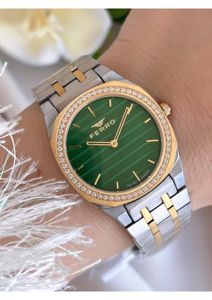 Çelik Kordon Iyon Kaplama Kasa 3 Atm Suya Dayanıklı Kadın Kol Saati+Bileklik BFL21366-D10