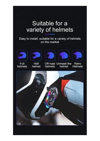 Y20 5.3 Motosiklet Kask Bluetooth Kulaklık Intercom Işıklı