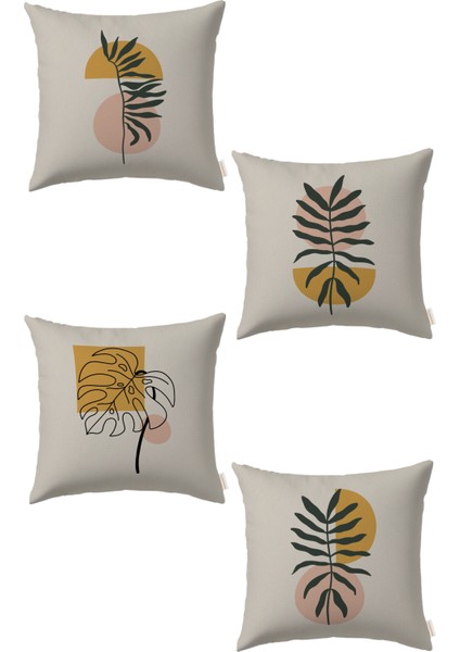 Çiçek 4’lü Kırlent Kılıf Ds8