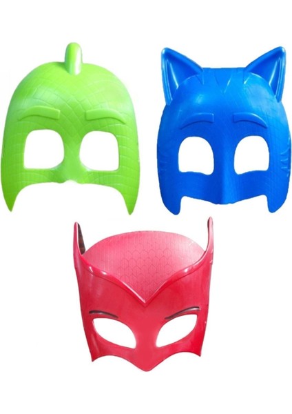2+ Yaş Oyuncak Pijamaskeliler 3'lü Figür Maske Seti Eğlence Kostüm Maskesi 3'lü