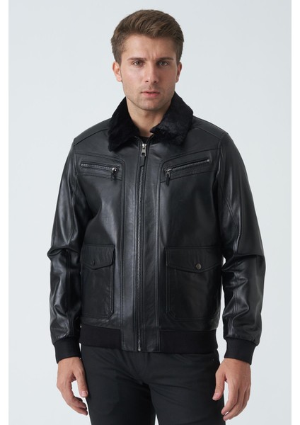 Armagh 5005 Slim Fit Torba Cep Kuzu Derisi Mont Siyah fırsatları