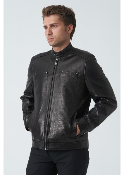 Bath 5007 Aleko Slim Fit Kuzu Derisi Mont Siyah modelleri