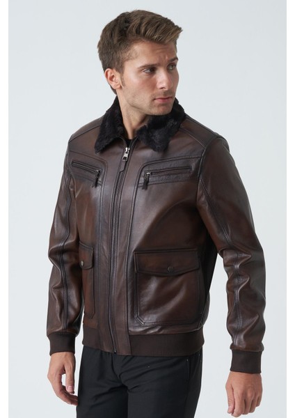 Armagh 5005 Slim Fit Torba Cep Kuzu Derisi Mont Fındık modelleri