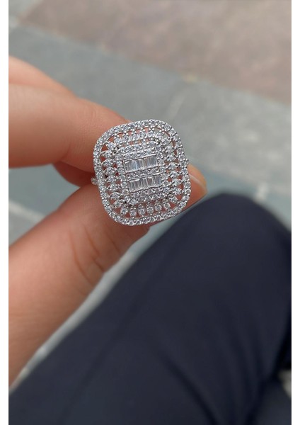 Gümüş Baget Taşlı Yüzük HR56E2621 modelleri