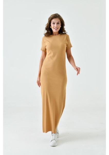 Kısa Kollu Fitilli Bisiklet Sıfır Yaka Terletmeyen Pamuklu Içlik Uzun Elbise Astar Tesettür H fırsatları