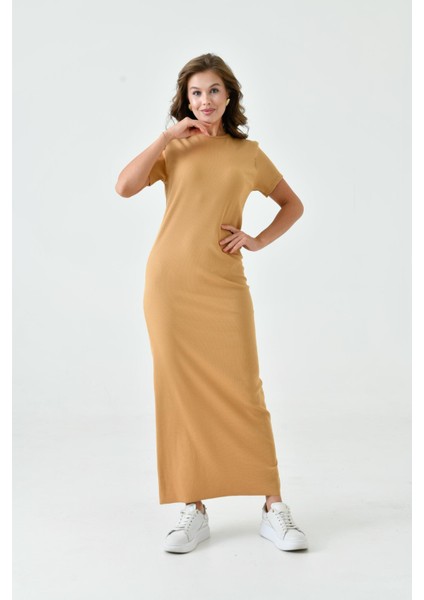 Kısa Kollu Fitilli Bisiklet Sıfır Yaka Terletmeyen Pamuklu Içlik Uzun Elbise Astar Tesettür H indirimleri