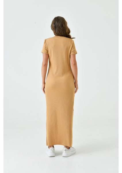 Kısa Kollu Fitilli Bisiklet Sıfır Yaka Terletmeyen Pamuklu Içlik Uzun Elbise Astar Tesettür H