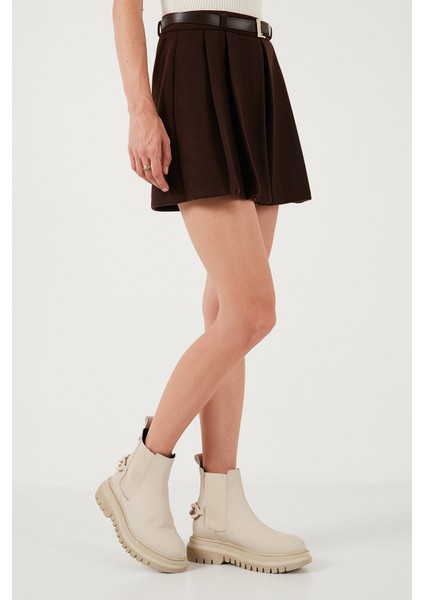 Streç Standart Fit Pileli Kışlık Mini Şort Etek Bayan Şort Etek 611SR00016 modelleri