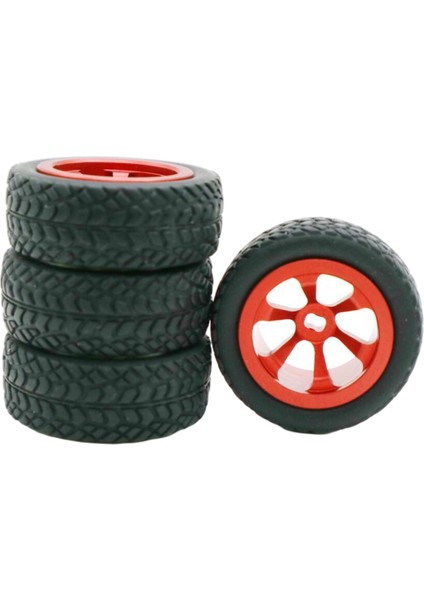 4 Rc Kauçuk ve Metal 30MM Wltoys 1:28 P929 P939 284131 Yedek Model Yedek Kırmızı (Yurt Dışından)
