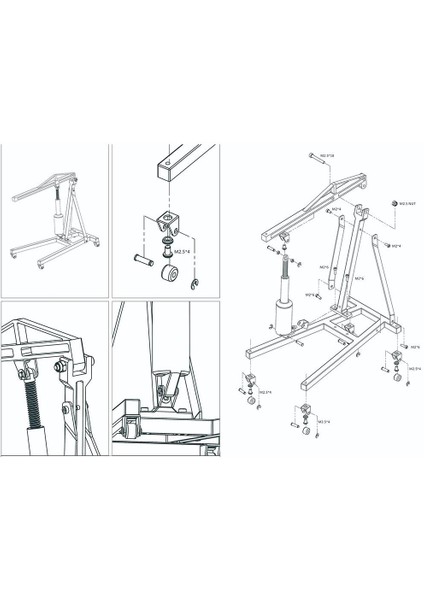 Metal 1/8 1/10 Motor Vinç Askısı Evrensel Model Vinç Parçaları Kırmızı (Yurt Dışından)