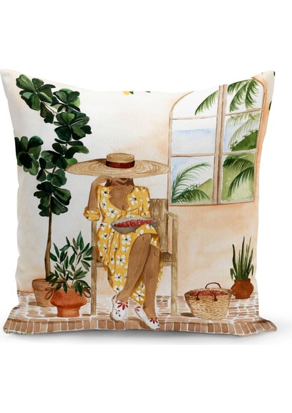 Bohem Serisi Çift Tarafı Dijital Baskılı Kırlent Kılıfı (Bohem Cushion Cover)