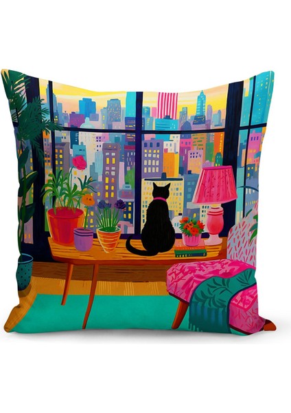 Bohem Serisi Çift Tarafı Dijital Baskılı Kırlent Kılıfı (Bohem Cushion Cover)
