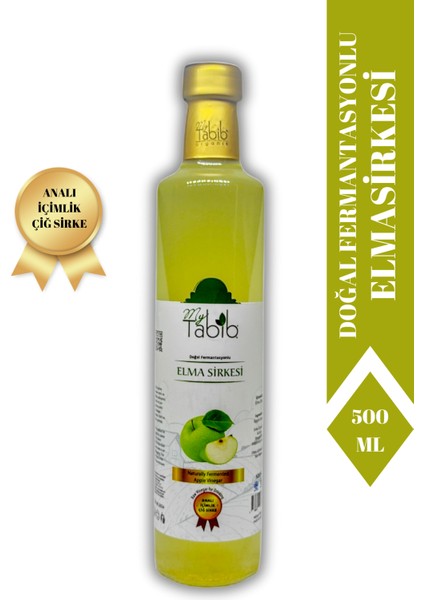 Elma Sirkesi -Analı Içimlik Çiğ Sirke 500 ml