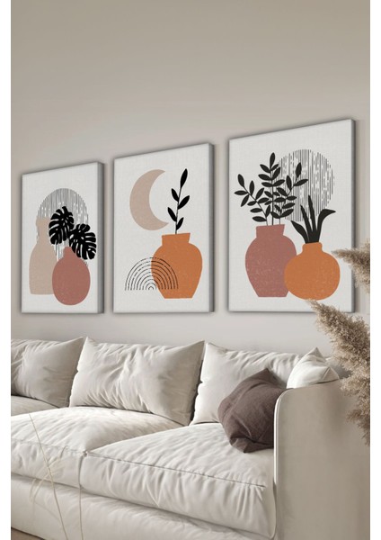 Dekoratif 3 Parça Kanvas Tablo - 3CNVS16