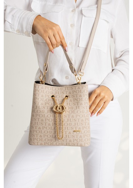 Monogram Baskılı 3 Bölmeli Kadın El & Omuz Çantası ve Cüzdan Kombini 24X23CM MDS20641002 fiyatları