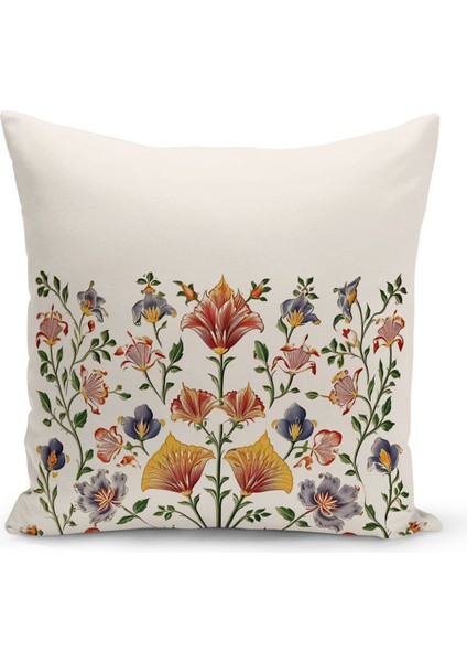 Flower/Vintage Serisi Çift Tarafı Dijital Baskılı 8'Li Kırlent Kılıfı Seti (Cushion Cover Set)