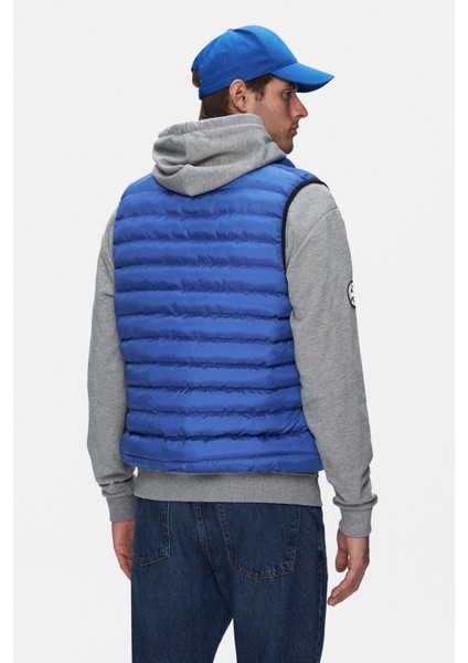 Blume Mavi Fermuarlı ve Cepli Polyester Standard Fit Erkek Yelek