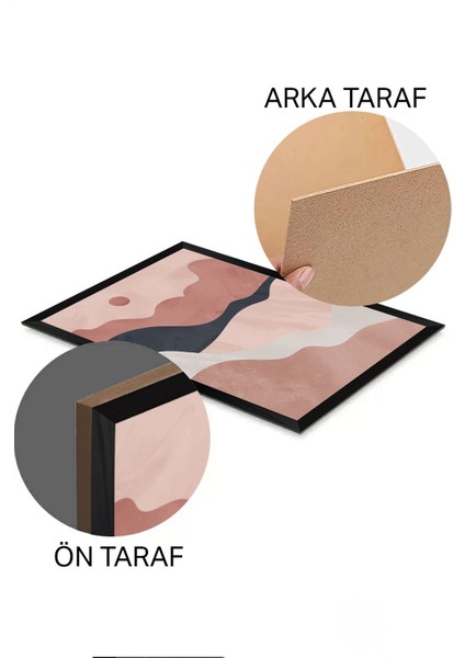 3 Parça Siyah Çerçeve Görünümlü Mdf Tablo Seti - Set 3
